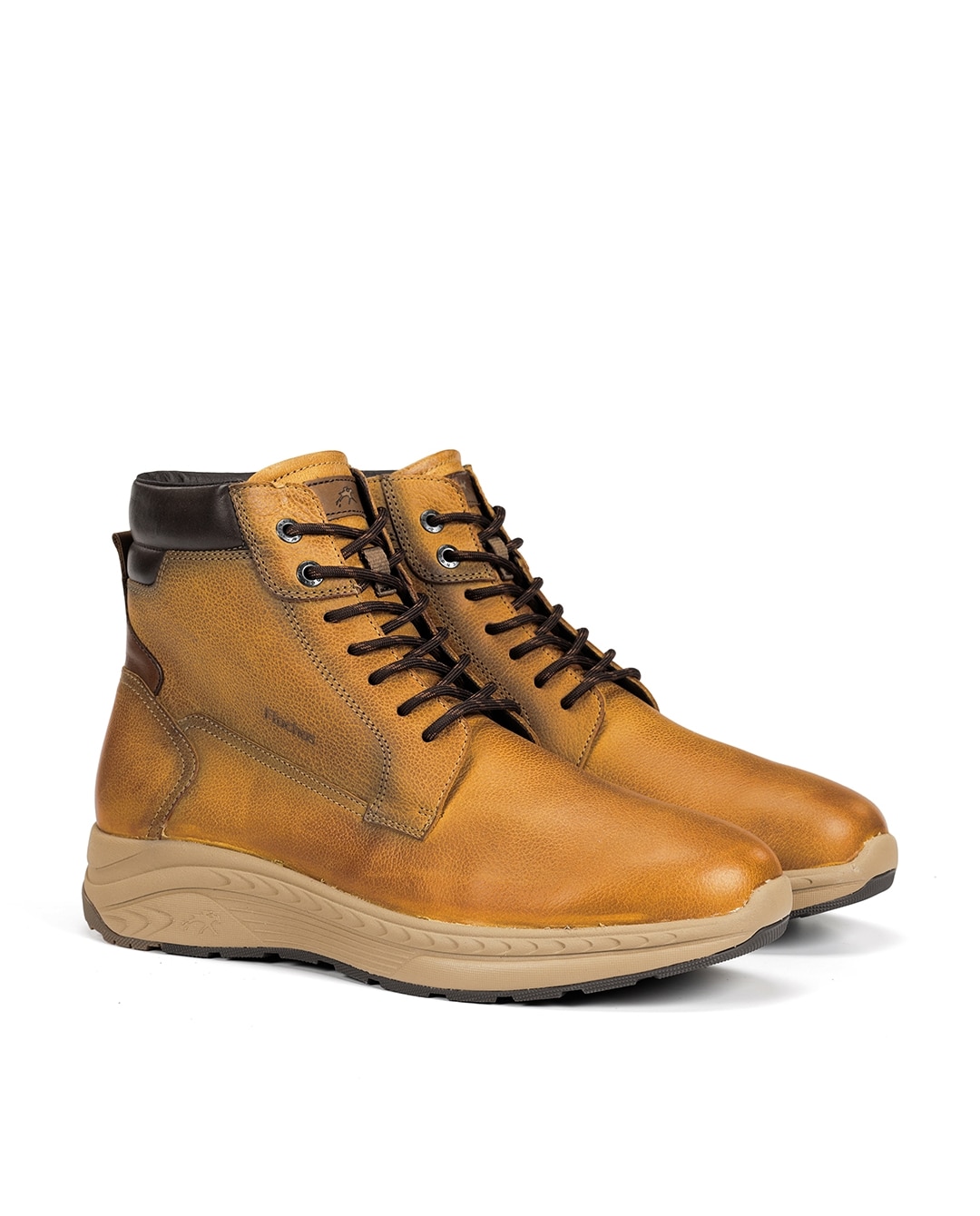 Botines de hombre fabricados en nobuck - Fluchos - Amarillo Amarillo-3