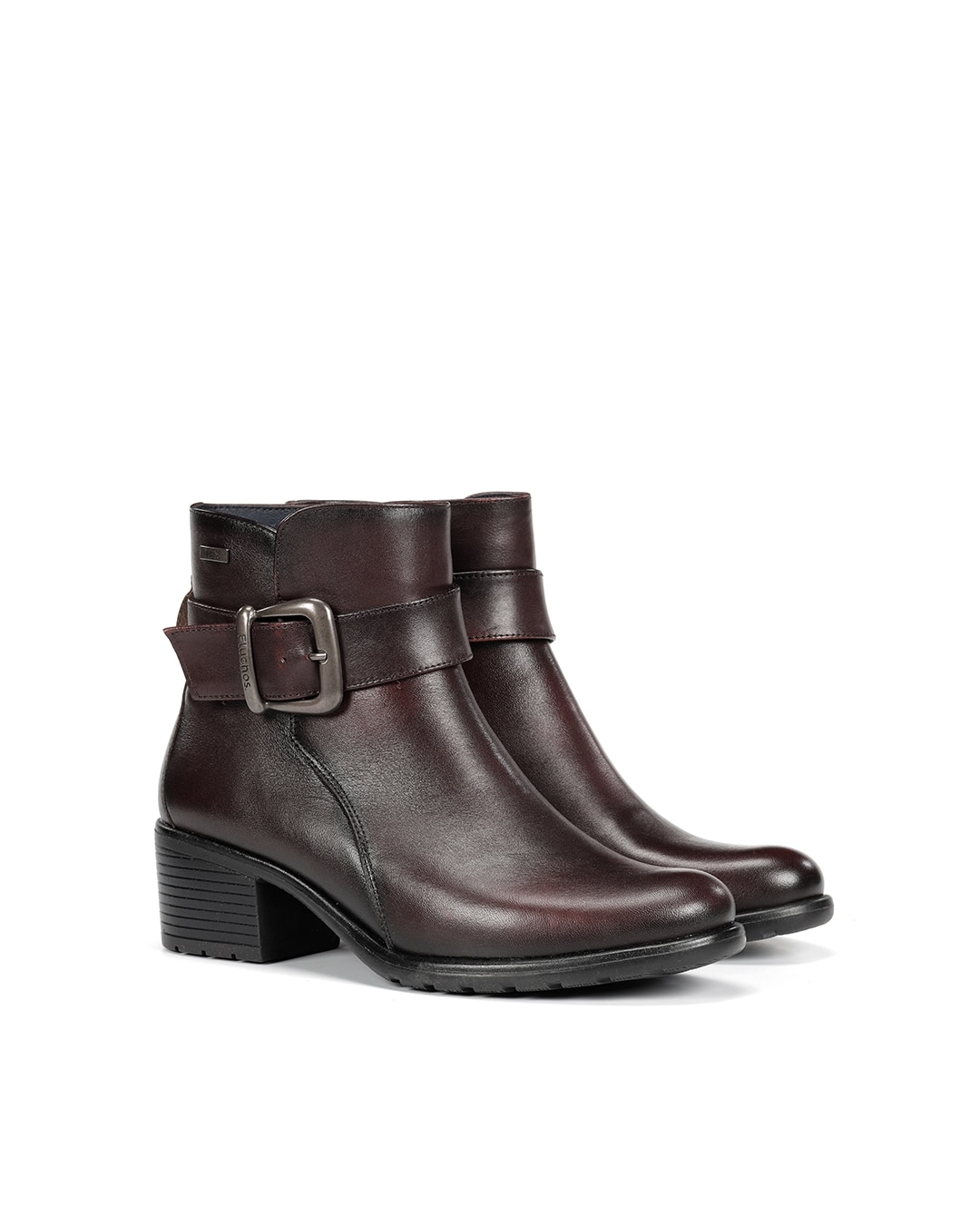 Botines de mujer fabricados en piel - Fluchos - Rojo Rojo-3