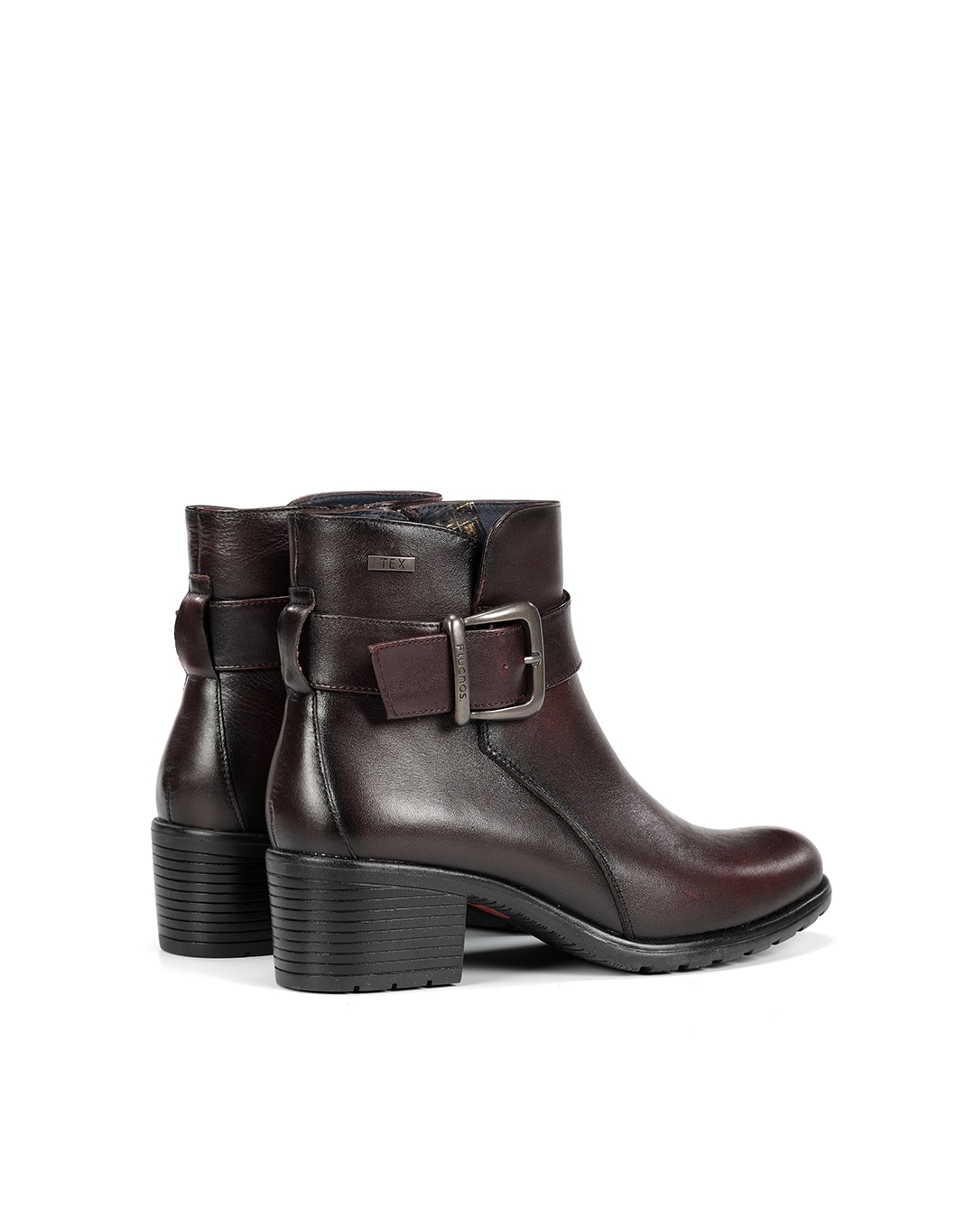 Botines de mujer fabricados en piel - Fluchos - Rojo Rojo-2