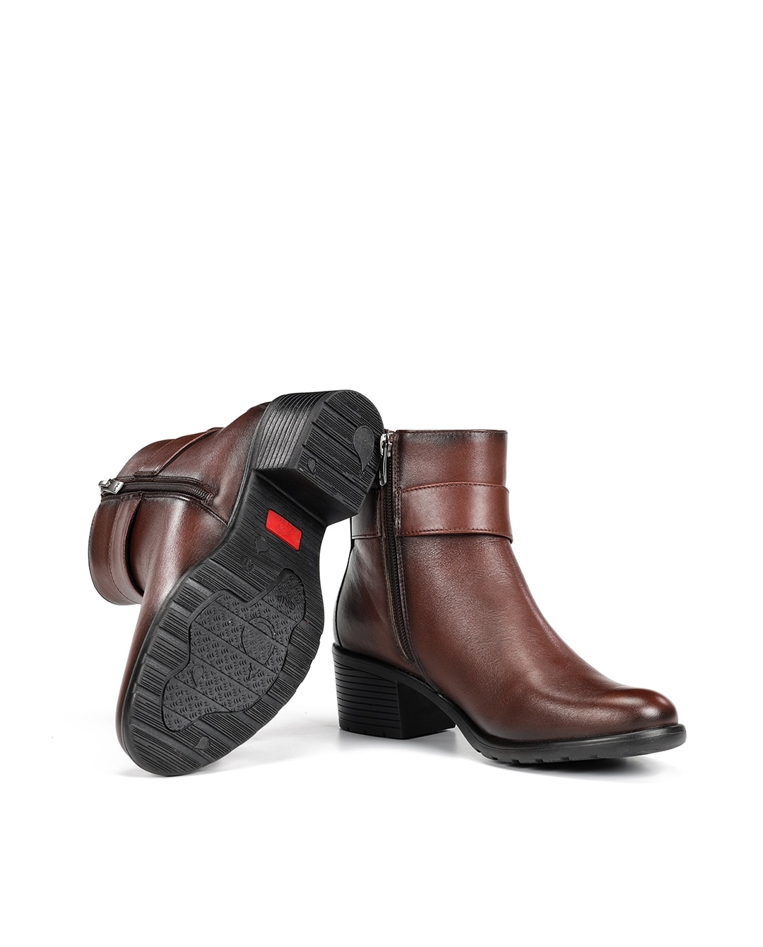 Botines de mujer fabricados en piel - Fluchos - Marrón Marrón-4