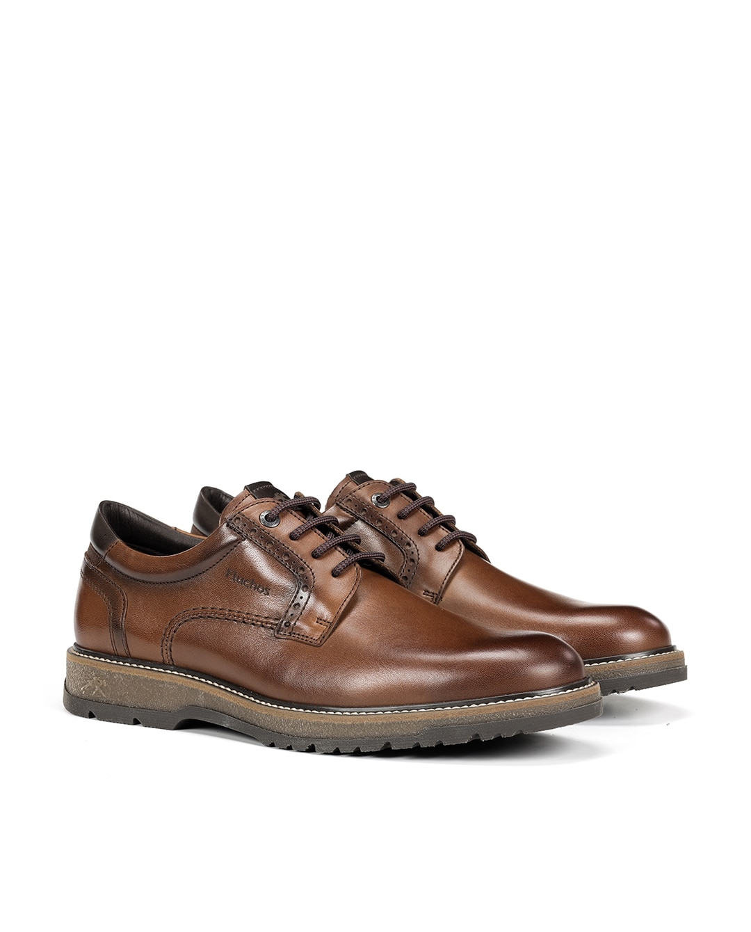 Zapatos de cordones de hombre fabricados en piel - Fluchos - Marrón Marrón-3