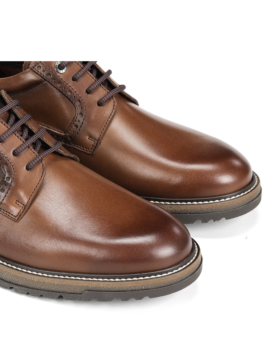 Zapatos de cordones de hombre fabricados en piel - Fluchos - Marrón Marrón-4