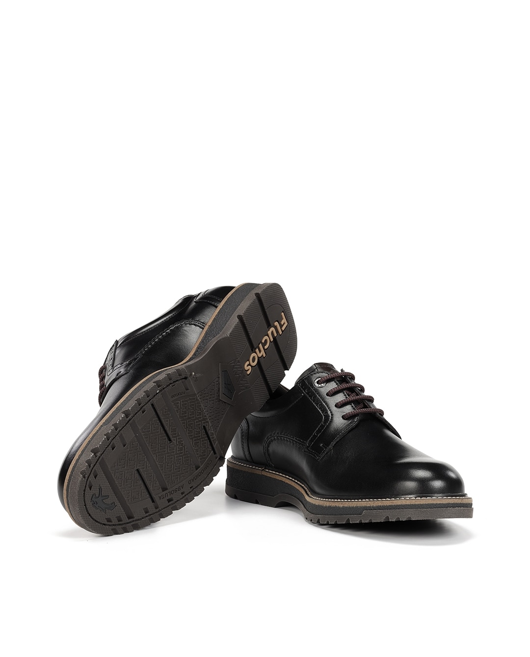 Zapatos de cordones de hombre fabricados en piel - Fluchos - Negro Negro-4