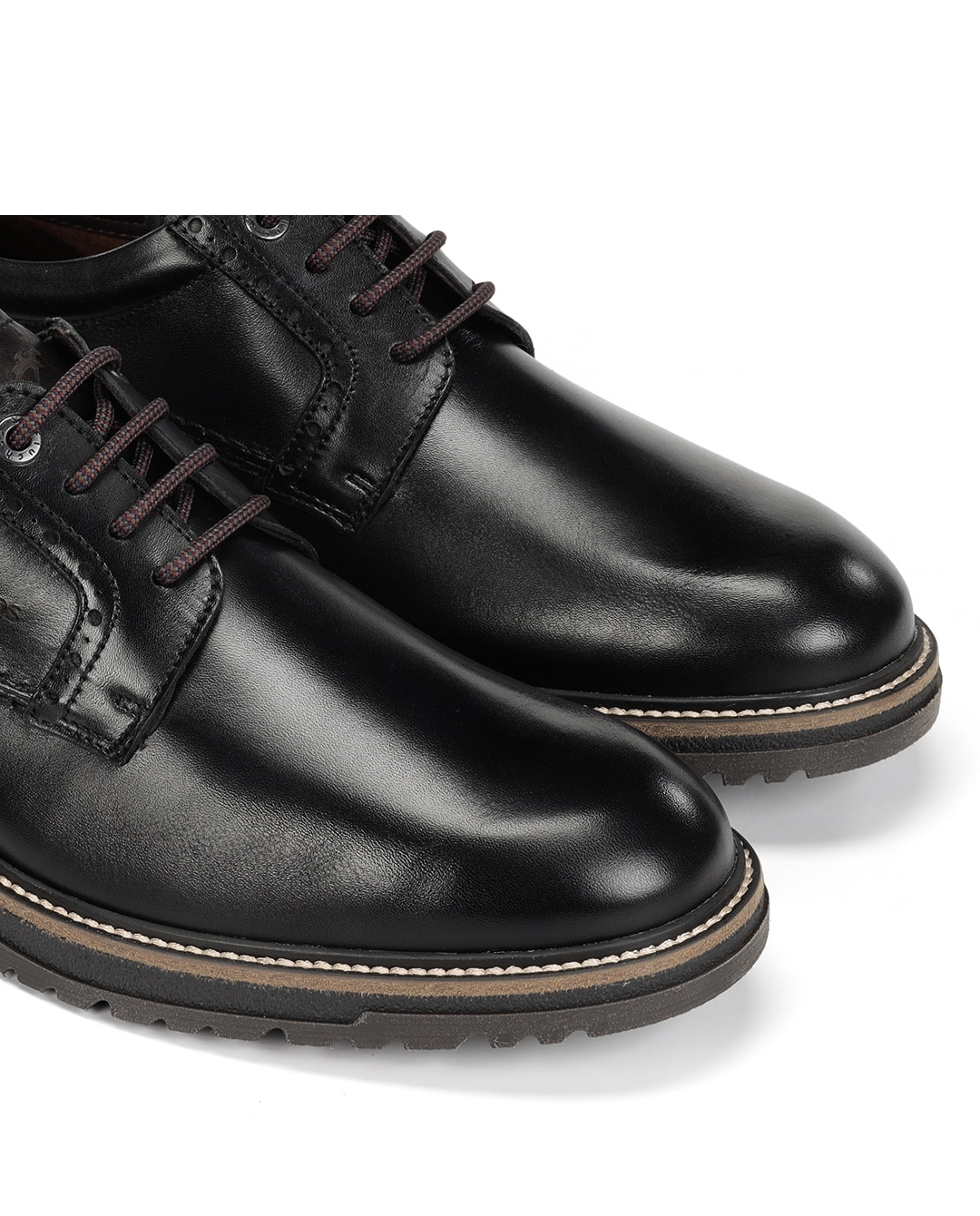 Zapatos de cordones de hombre fabricados en piel - Fluchos - Negro Negro-6