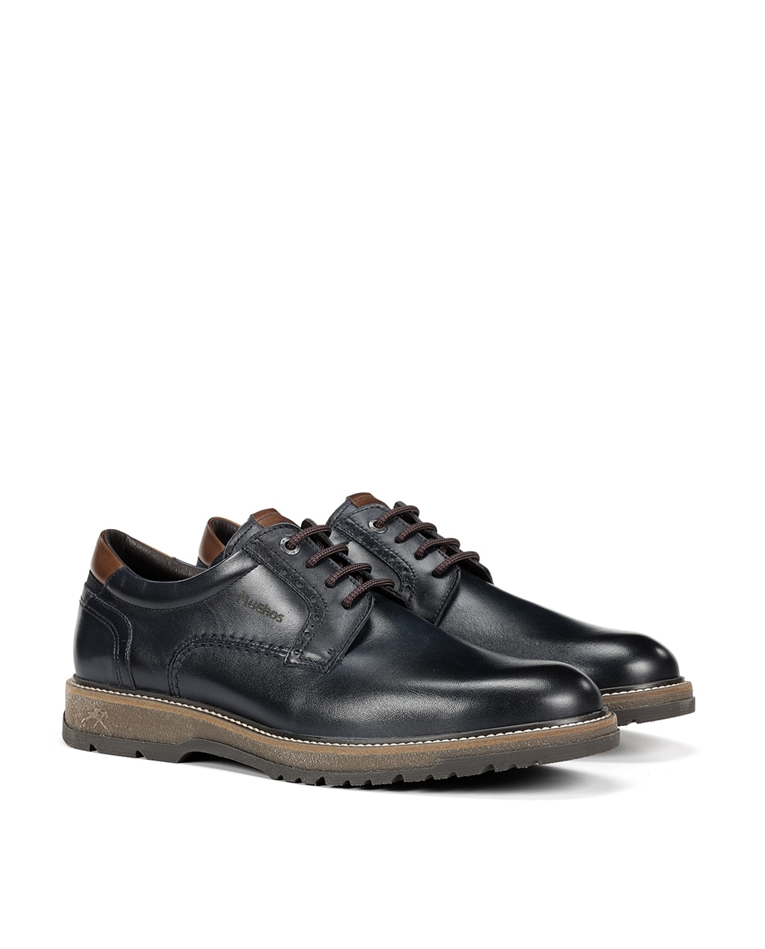 Zapatos de cordones de hombre fabricados en piel - Fluchos - Azul Azul-3