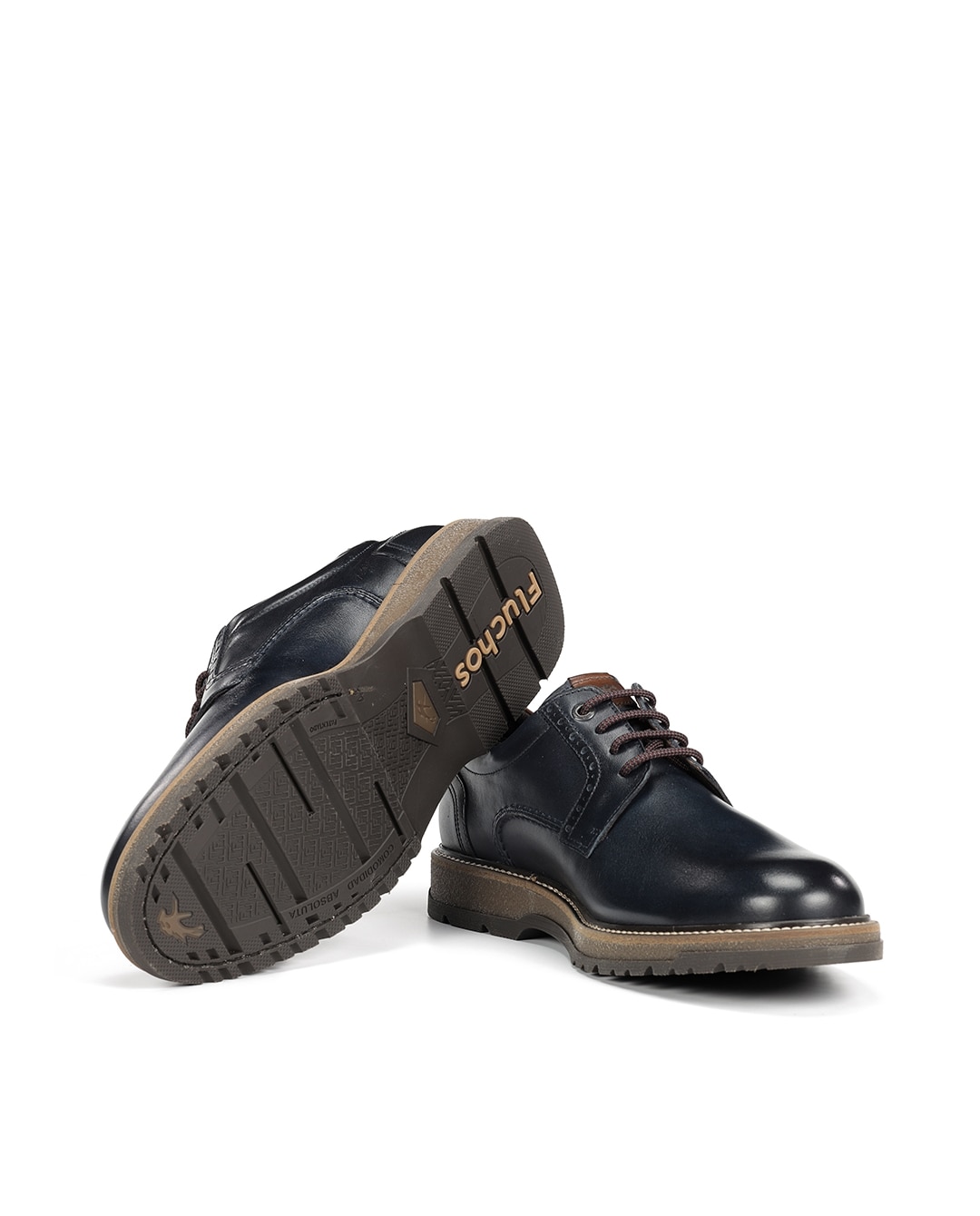 Zapatos de cordones de hombre fabricados en piel - Fluchos - Azul Azul-4