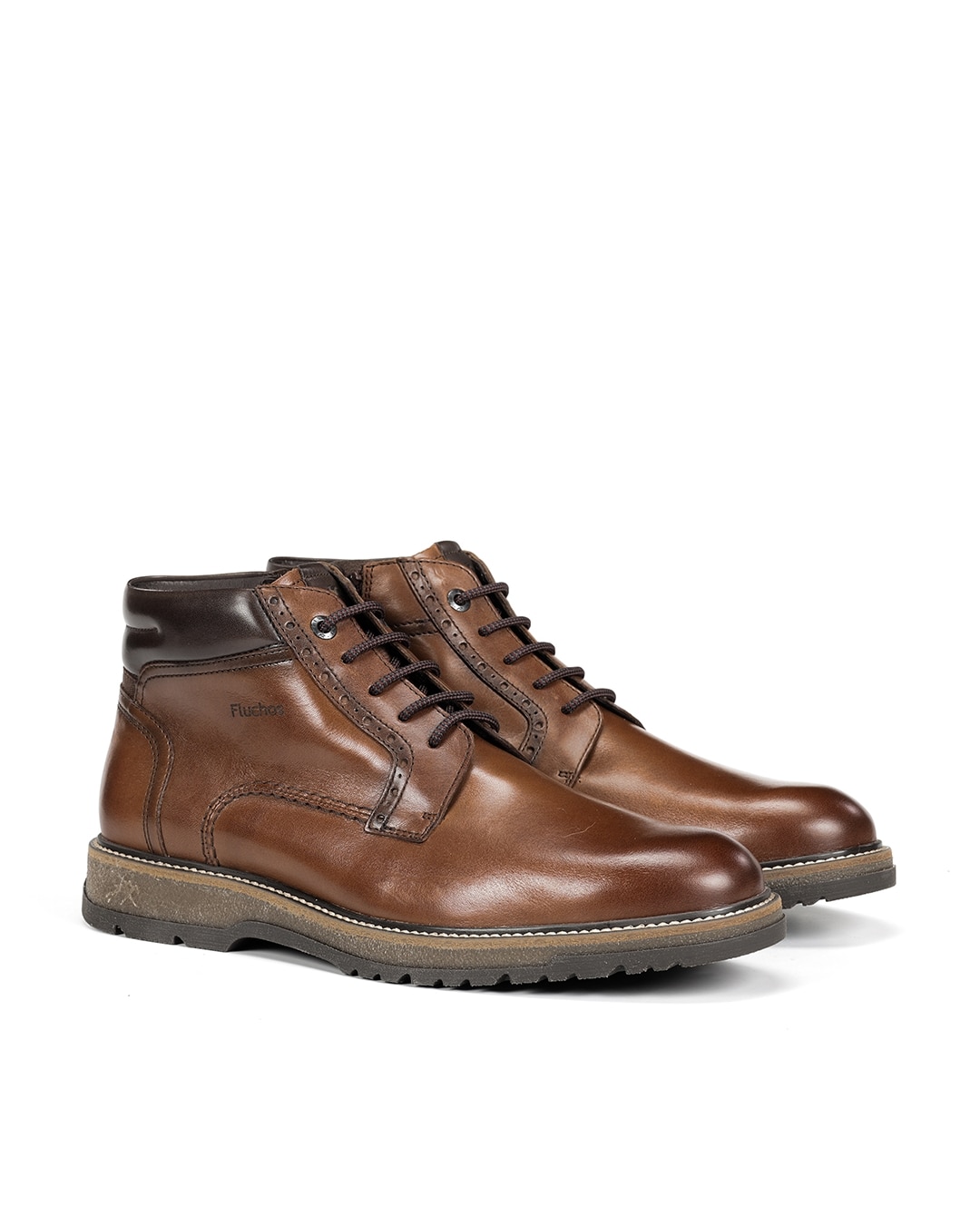 Botines de hombre fabricados en piel - Fluchos - Marrón Marrón-3