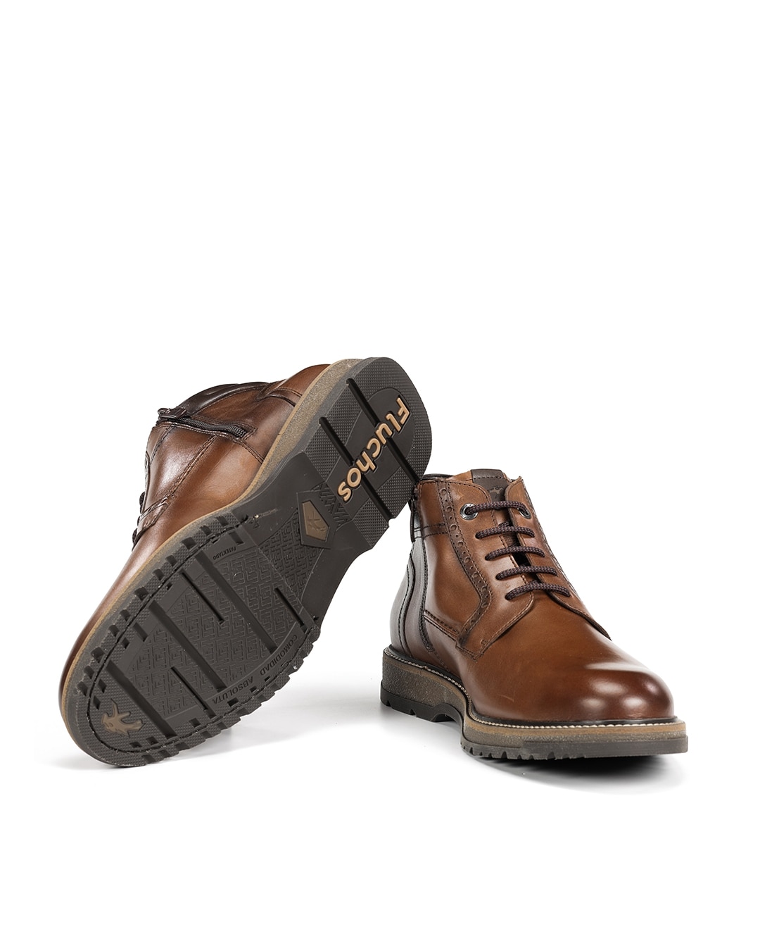 Botines de hombre fabricados en piel - Fluchos - Marrón Marrón-4
