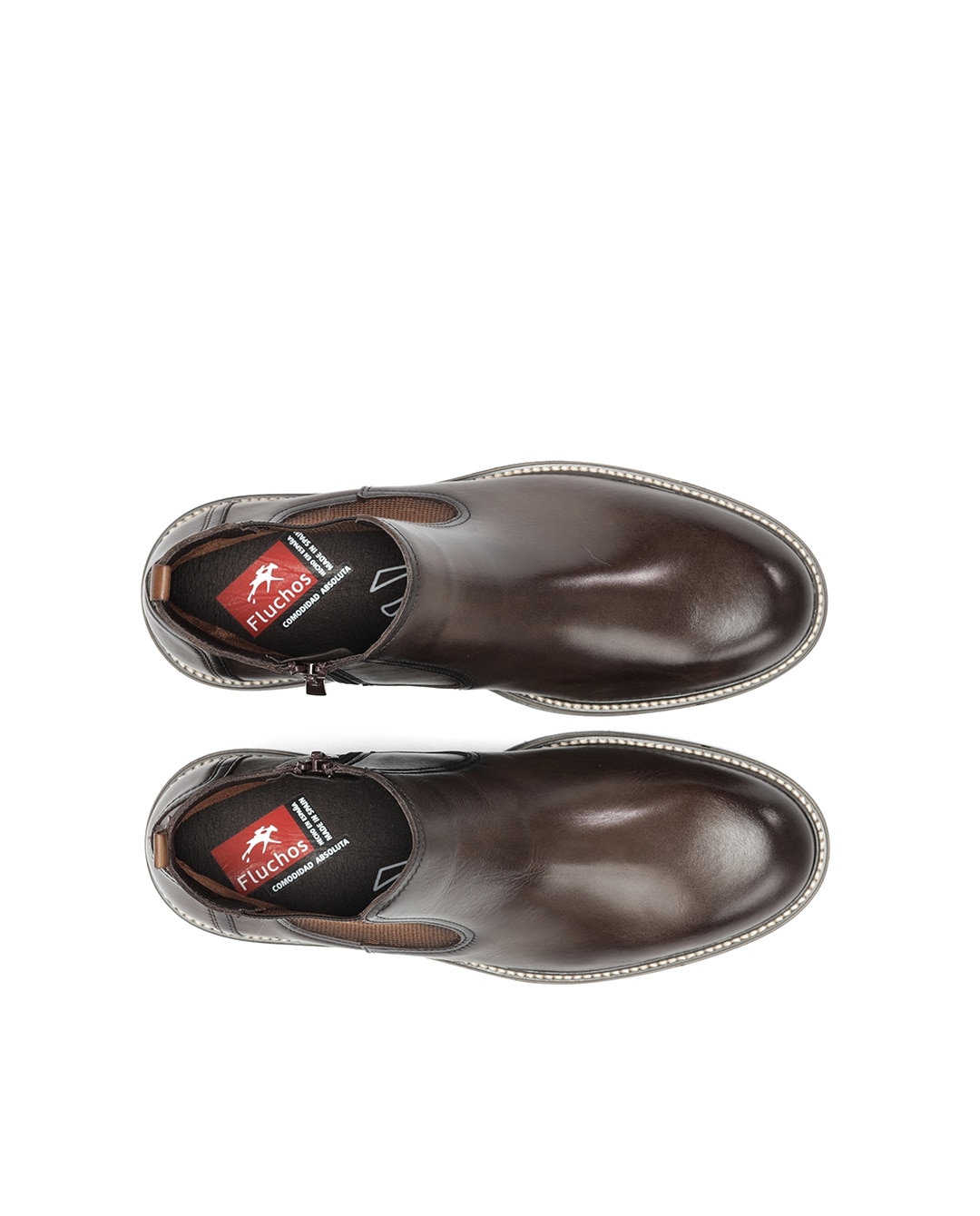 Botines de hombre fabricados en piel - Fluchos - Marrón Marrón-5