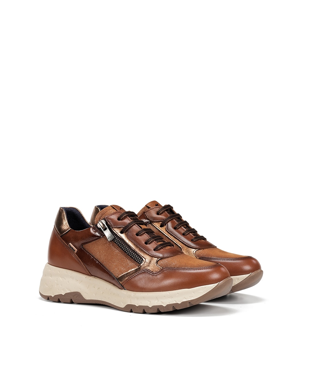 Zapatos de cordones de mujer fabricados en piel - Fluchos - Marrón Marrón-3