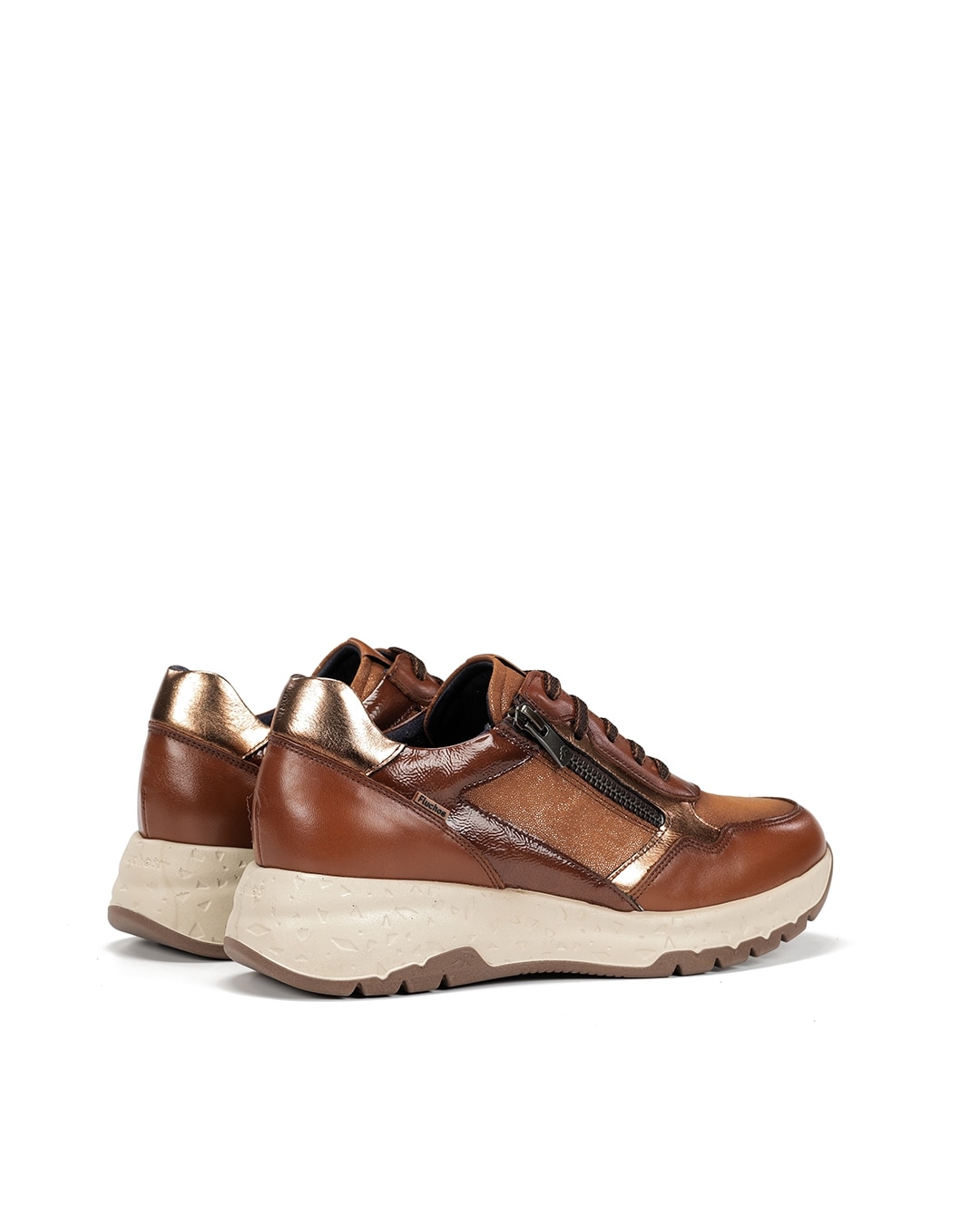 Zapatos de cordones de mujer fabricados en piel - Fluchos - Marrón Marrón-2
