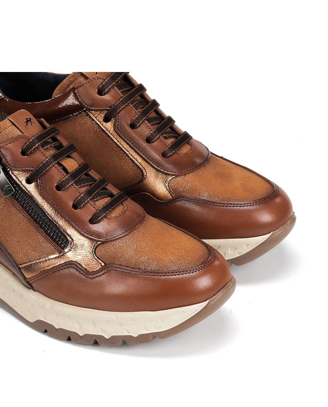 Zapatos de cordones de mujer fabricados en piel - Fluchos - Marrón Marrón-6