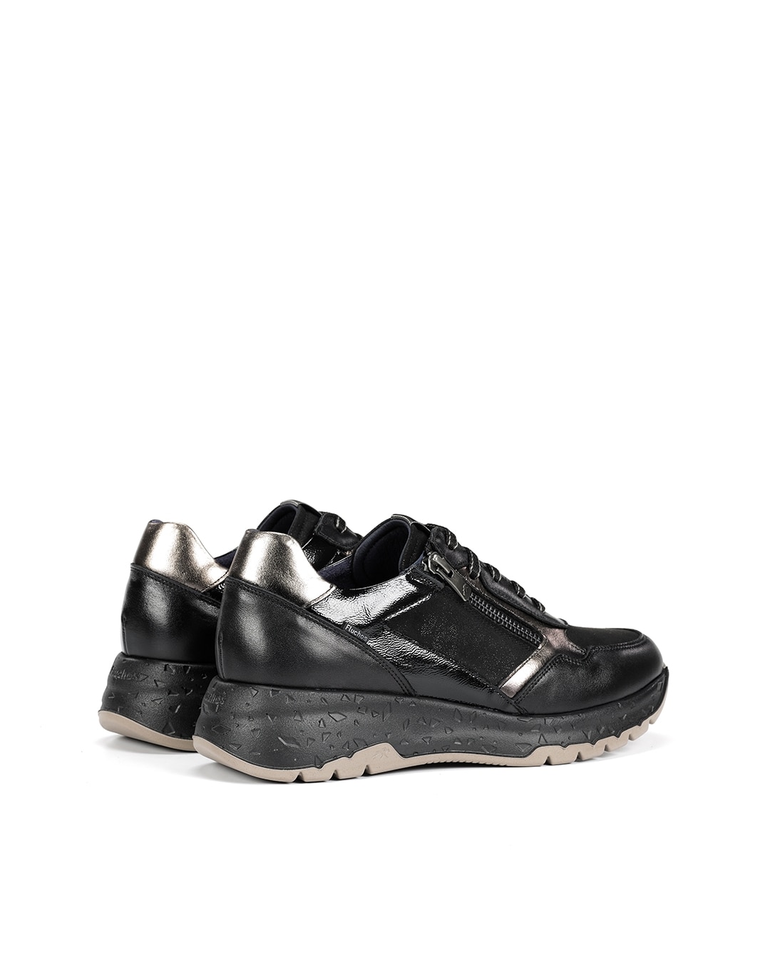Zapatos de cordones de mujer fabricados en piel - Fluchos - Gris oscuro Gris oscuro-3