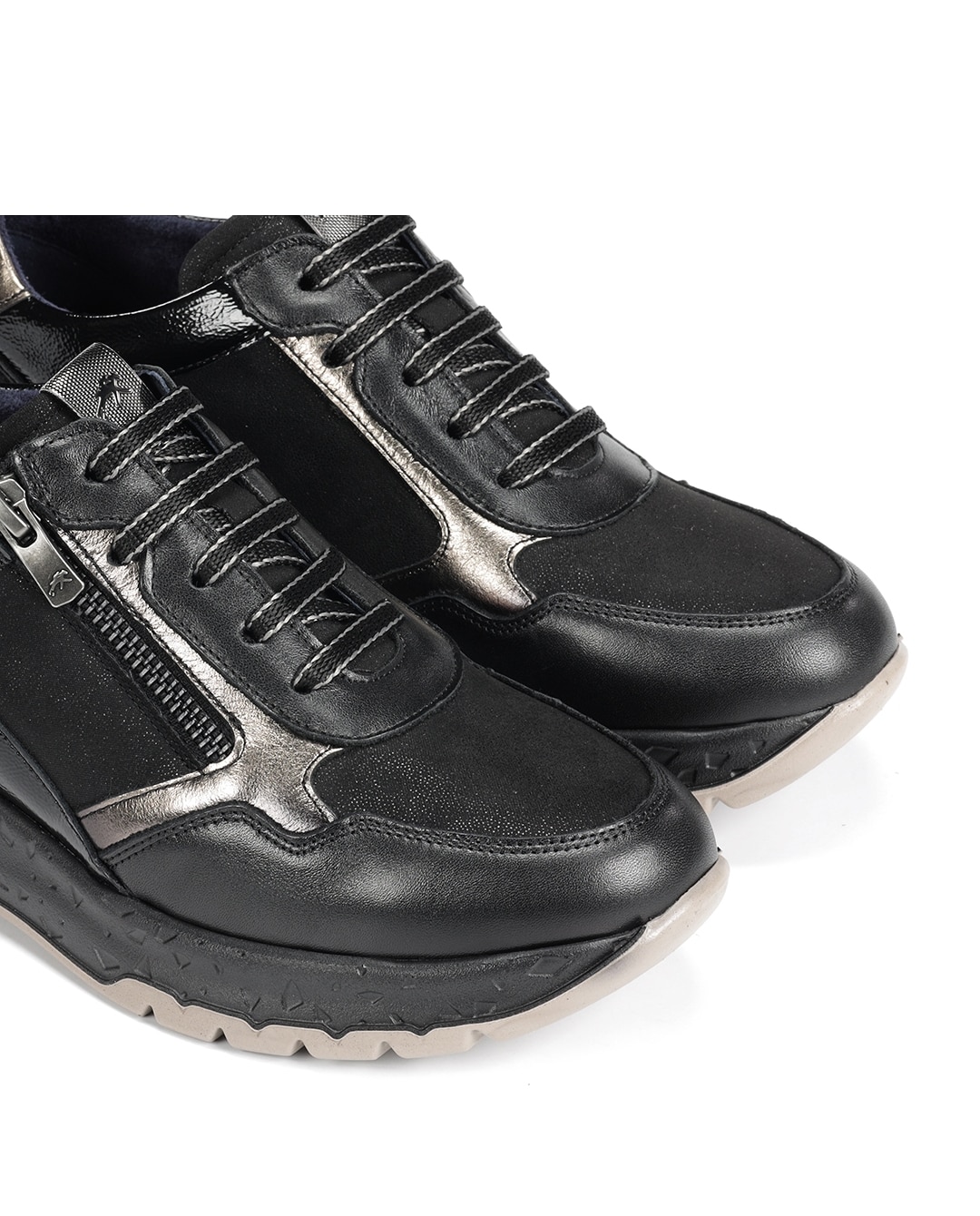Zapatos de cordones de mujer fabricados en piel - Fluchos - Gris oscuro Gris oscuro-6
