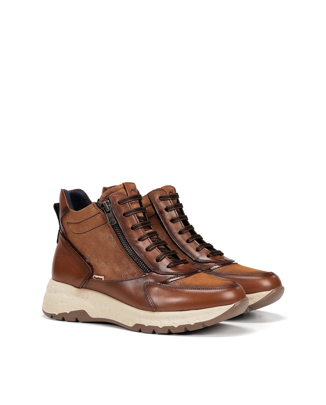 Botines de mujer fabricados en piel - Fluchos - Marrón Marrón-2