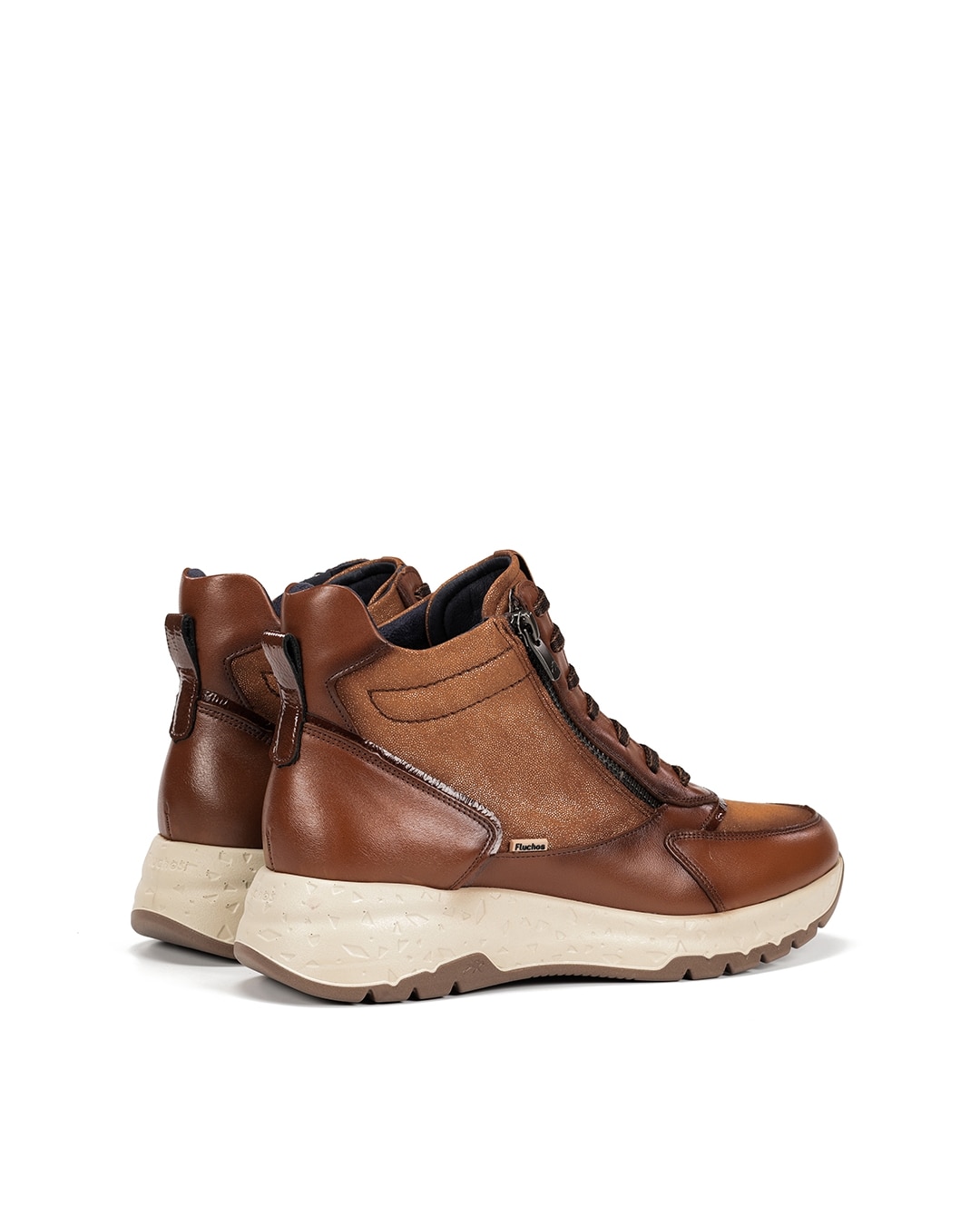 Botines de mujer fabricados en piel - Fluchos - Marrón Marrón-3