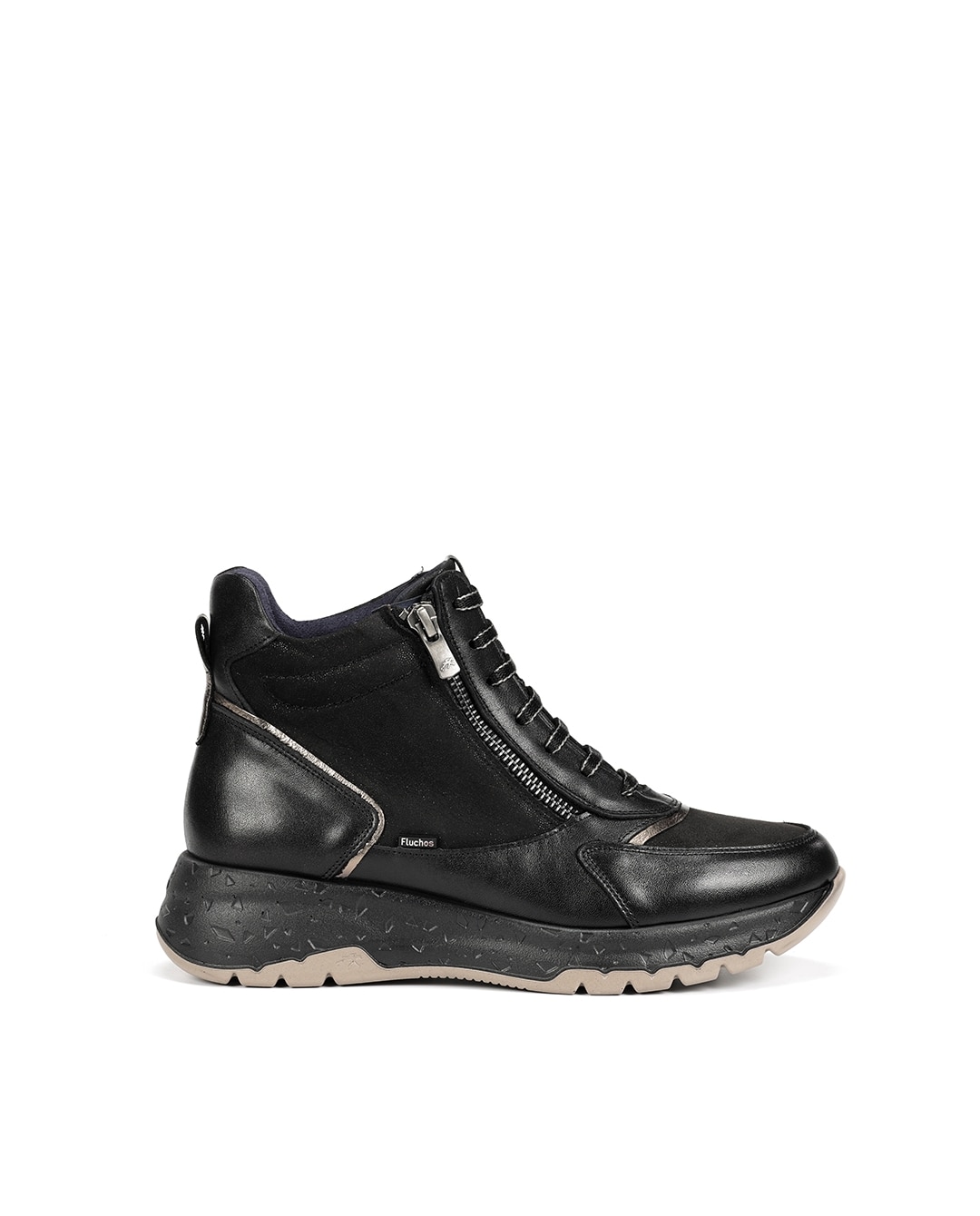 Botines de mujer fabricados en piel - Fluchos - Negro Negro-1