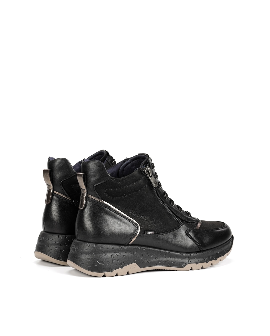 Botines de mujer fabricados en piel - Fluchos - Negro Negro-2