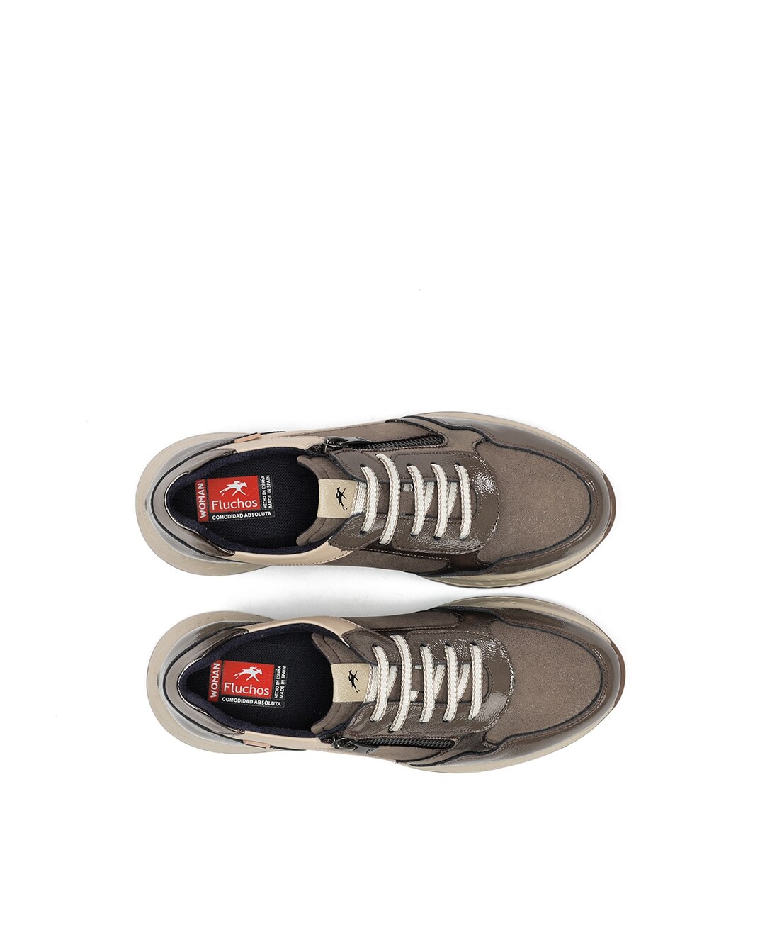 Zapatos de cordones de mujer fabricados en piel - Fluchos - Marrón oscuro Marrón oscuro-5