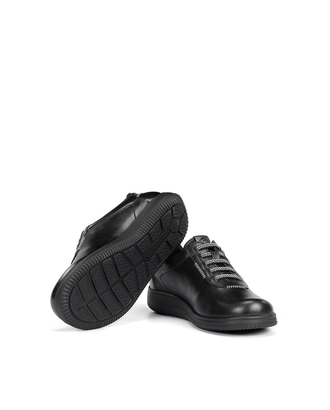 Zapatos de cordones de mujer fabricados en piel - Fluchos - Negro Negro-5