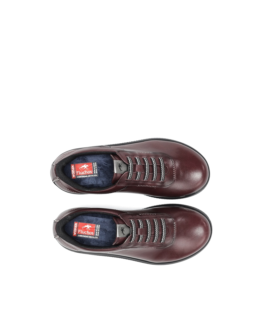 Zapatos de cordones de mujer fabricados en piel - Fluchos - Rojo Rojo-4