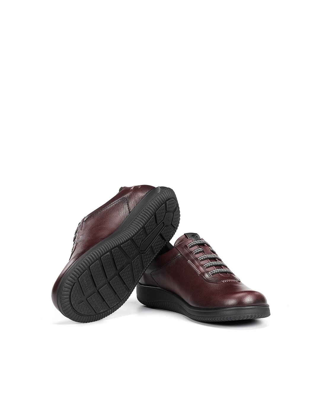 Zapatos de cordones de mujer fabricados en piel - Fluchos - Rojo Rojo-5