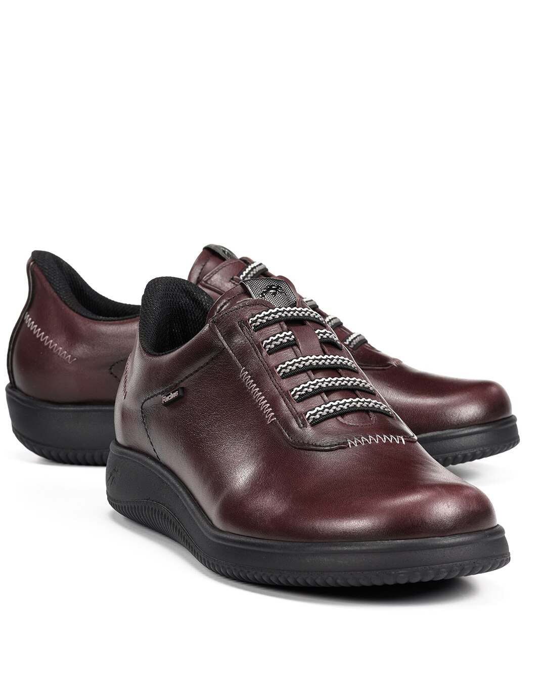 Zapatos de cordones de mujer fabricados en piel - Fluchos - Rojo Rojo-6