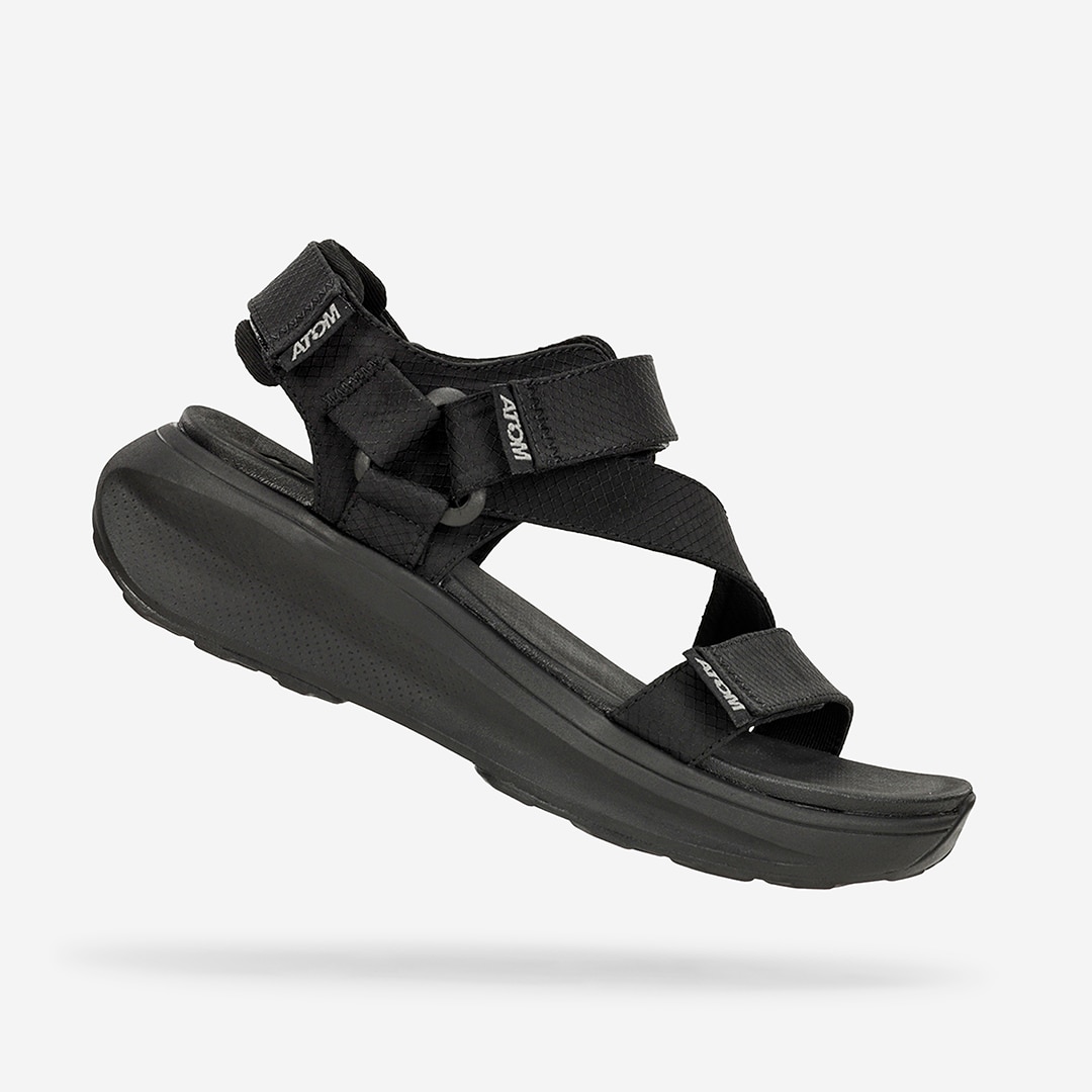 Sandalias casual de mujer Atom - Negro / Gris Negro / Gris-1