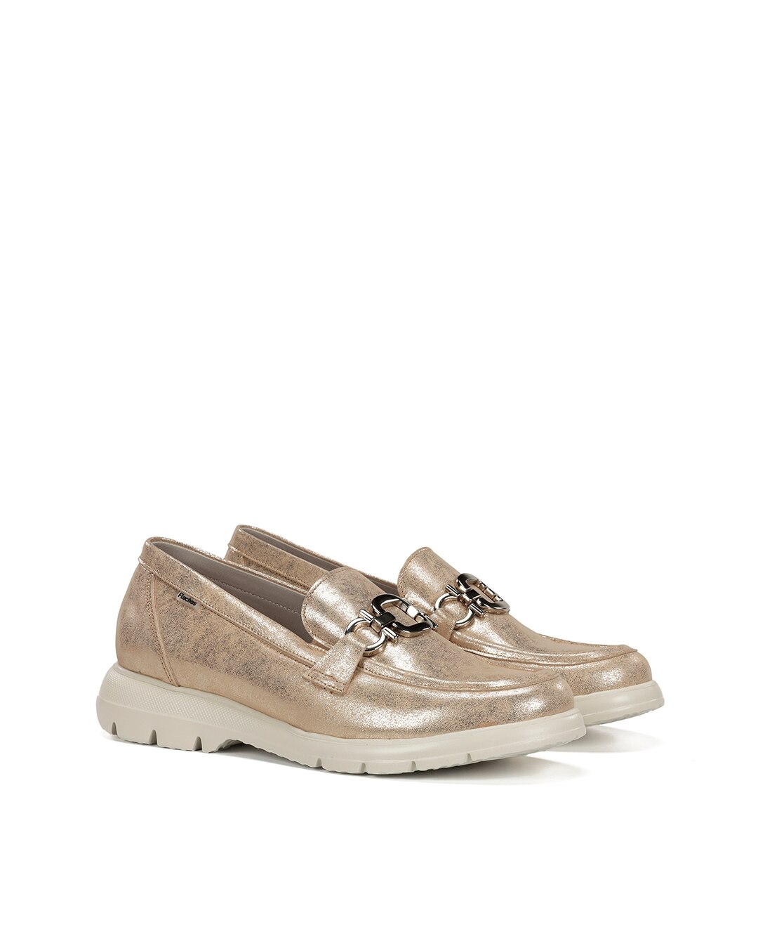 Mocasines de mujer fabricados en piel - Fluchos - Oro Oro-3