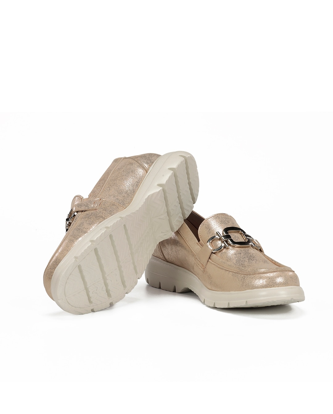 Mocasines de mujer fabricados en piel - Fluchos - Oro Oro-4