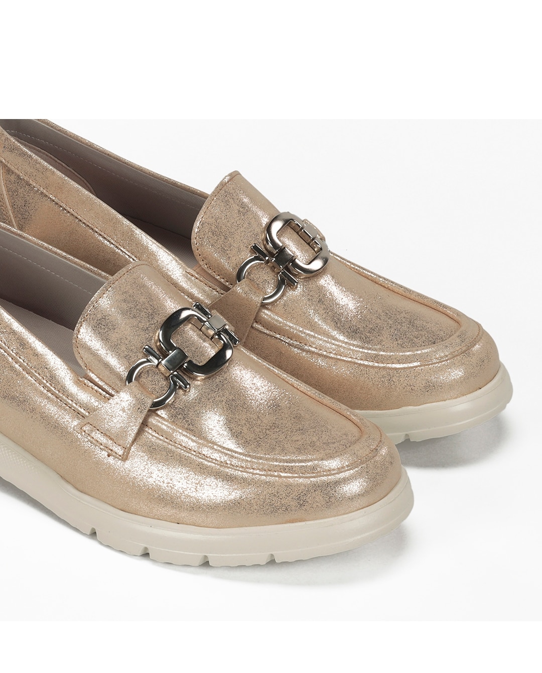 Mocasines de mujer fabricados en piel - Fluchos - Oro Oro-6