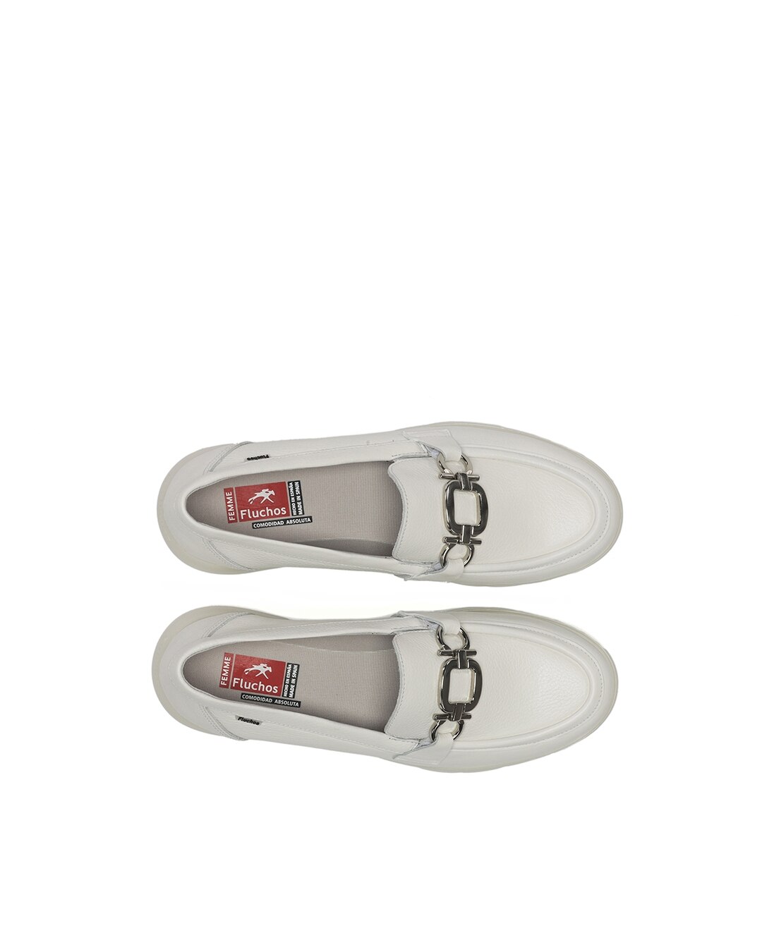 Mocasines de mujer fabricados en piel - Fluchos - Blanco Blanco-5