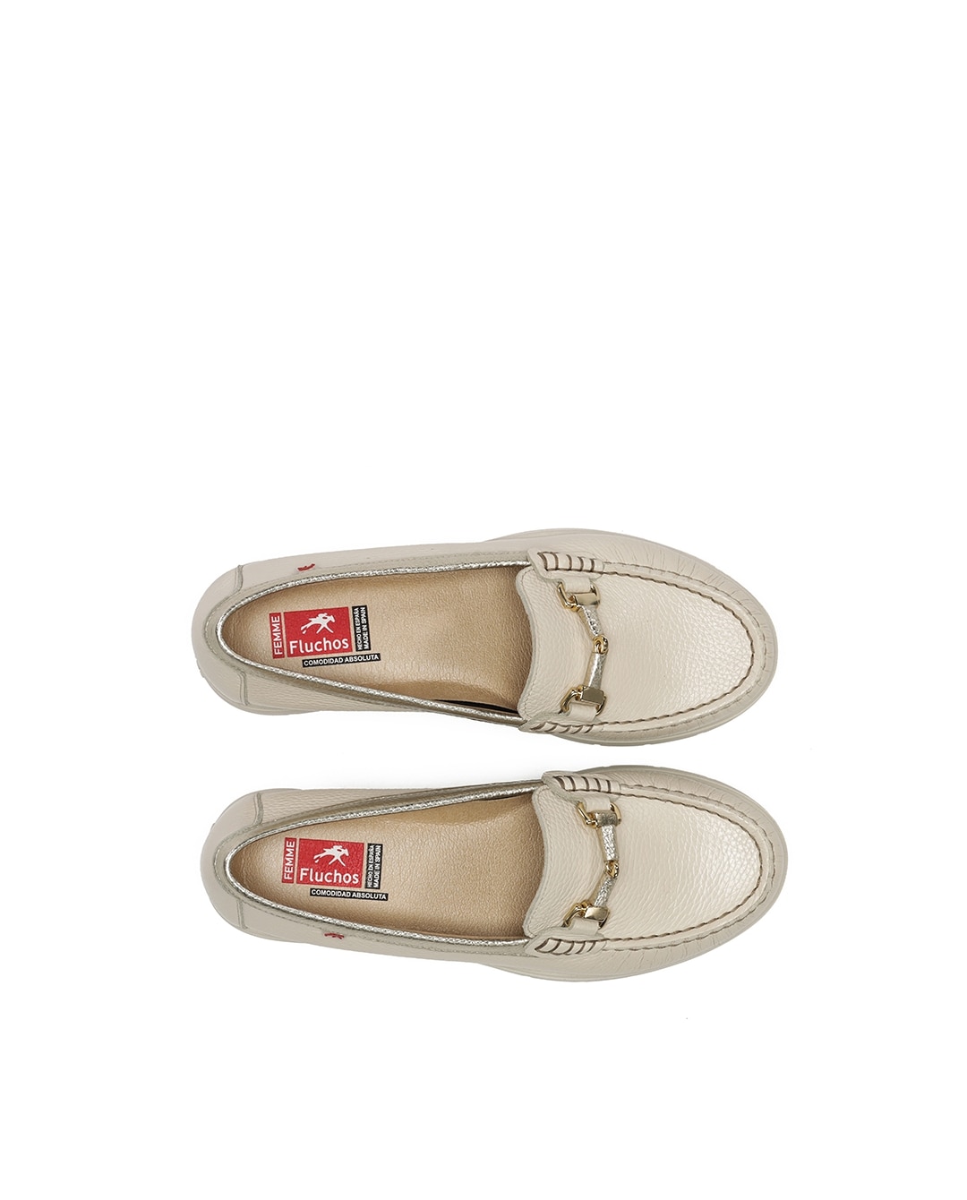 Mocasines de mujer fabricados en piel - Fluchos - Marrón Marrón-5