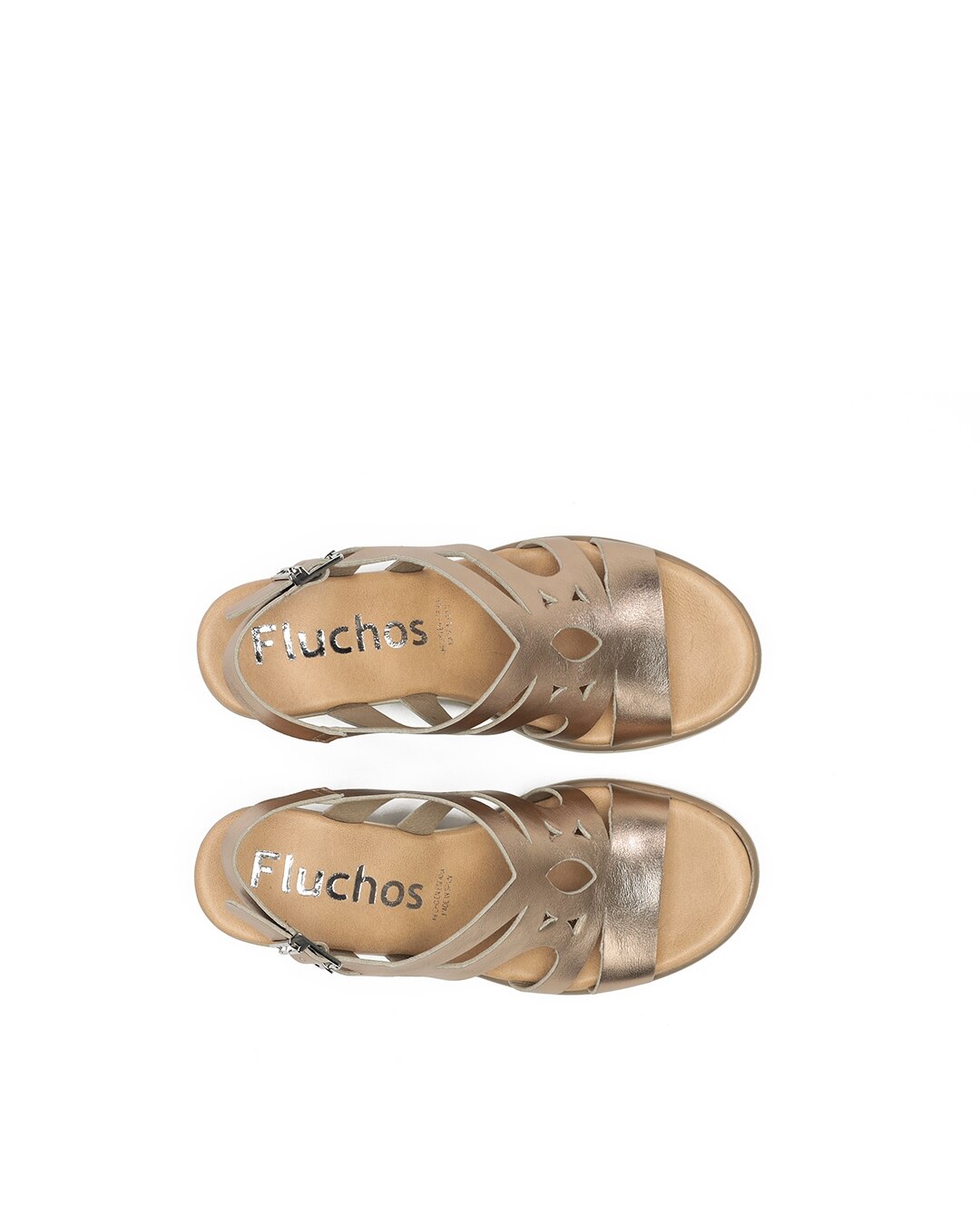 Sandalias de mujer fabricados en piel - Fluchos - Oro Oro-5