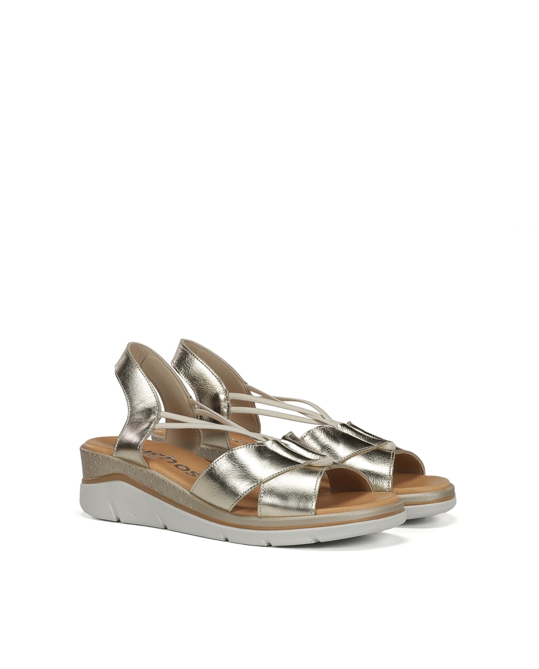 Sandalias de mujer fabricados en piel - Fluchos - Oro Oro-3