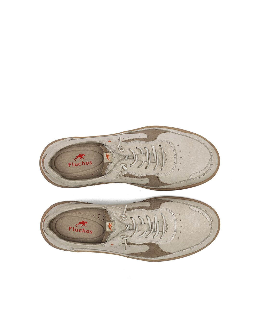 Zapatos de cordones de hombre fabricados en nobuck - Fluchos - Blanco Blanco-5