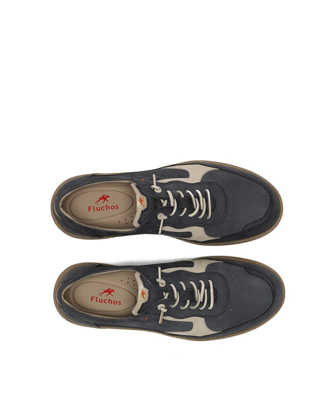 Zapatos de cordones de hombre fabricados en nobuck - Fluchos - Azul Azul-5