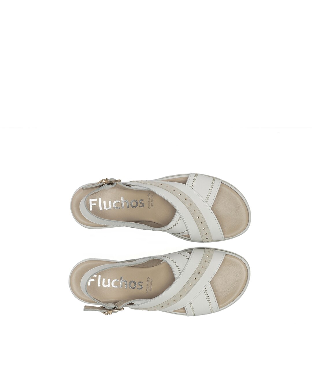 Sandalias de mujer fabricados en piel - Fluchos - Blanco Blanco-5