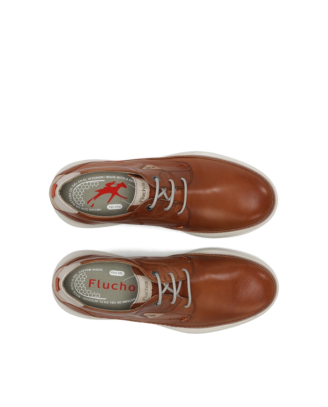 Zapatos de cordones de hombre fabricados en piel - Fluchos - Marrón Marrón-5