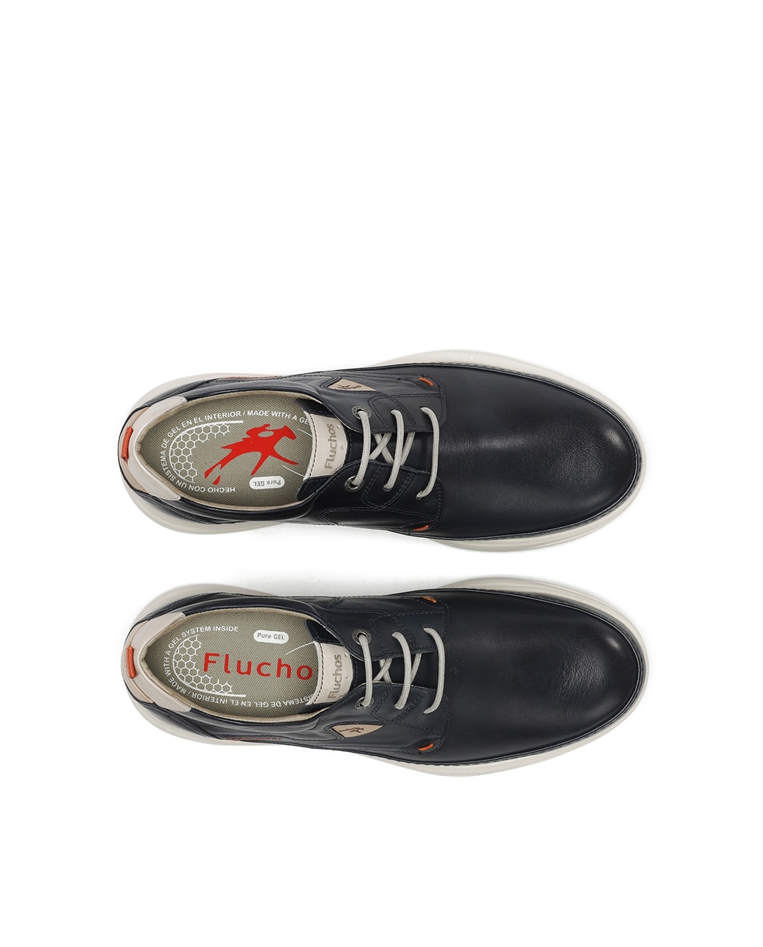 Zapatos de cordones de hombre fabricados en piel - Fluchos - Azul Azul-5
