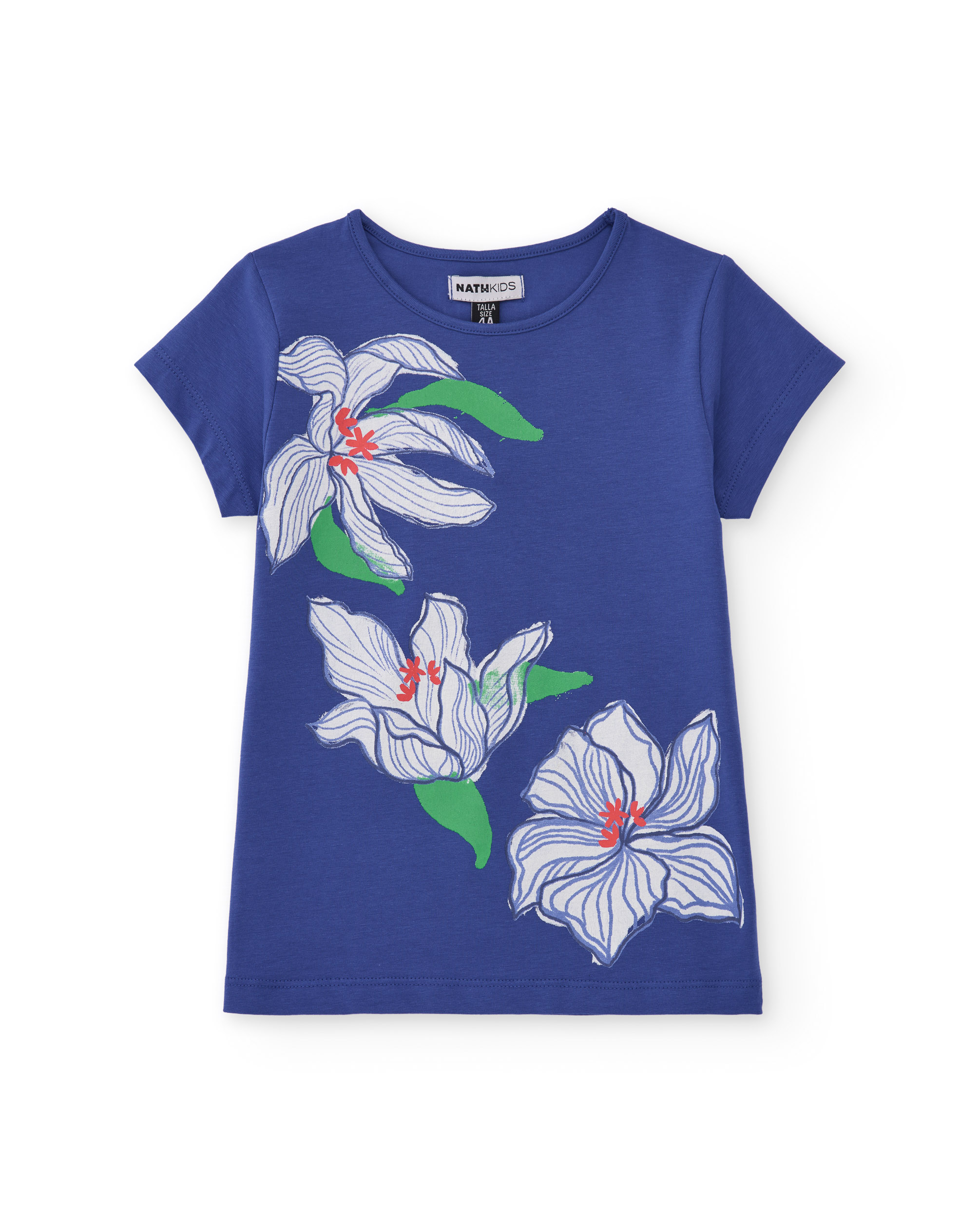 Camiseta Para Niña Tuc Tuc - Color Azul, Con Bolsillo Y Mensaje, Colección Run Sing Jump, Tejido Suave Y Cómodo