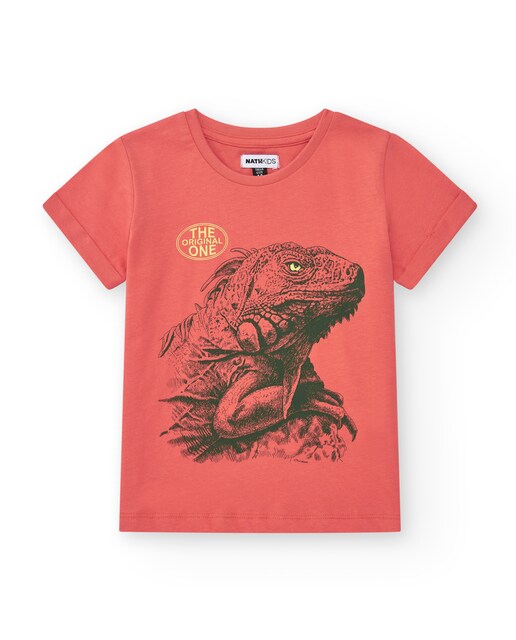 Imagen 0 de Camiseta de niño en rojo con iguana estampada