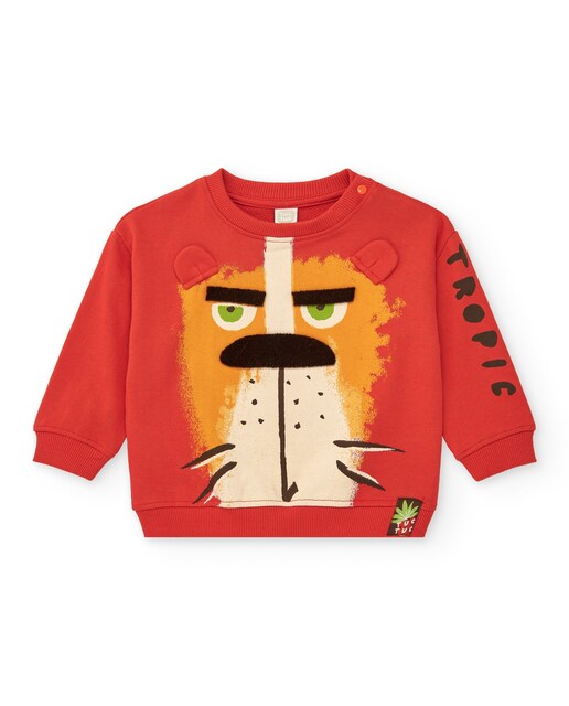 Imagen 0 de Sudadera de bebé niño con león y orejas en 3D