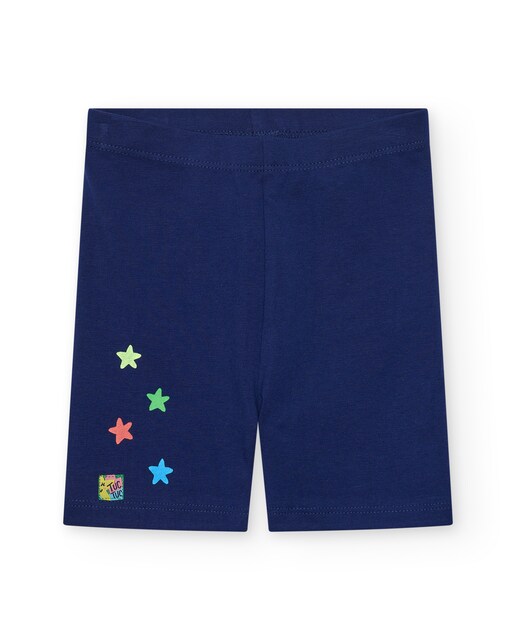 Imagen 0 de Leggin de bebé niña ciclista en azul marino con estrellas