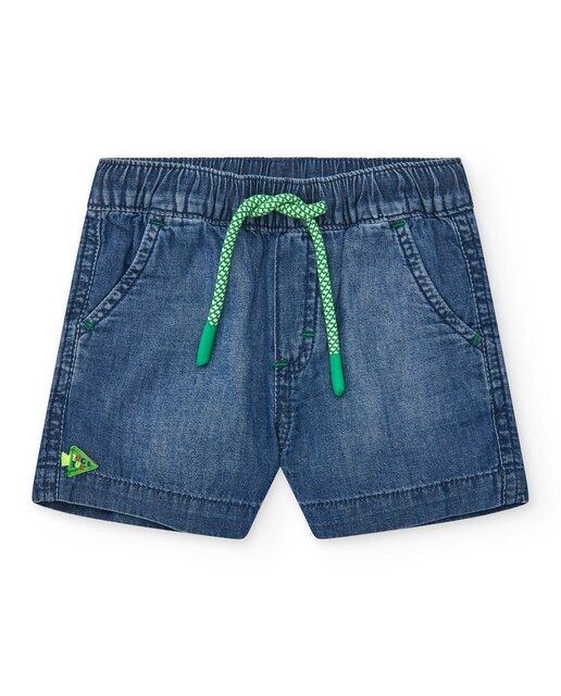 Imagen 0 de Bermuda de bebé niño denim con cordón de ajuste