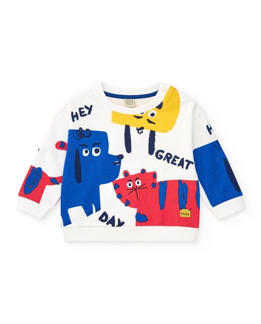 Imagen 0 de Sudadera de bebé niño con cuello redondo y estampado de animales