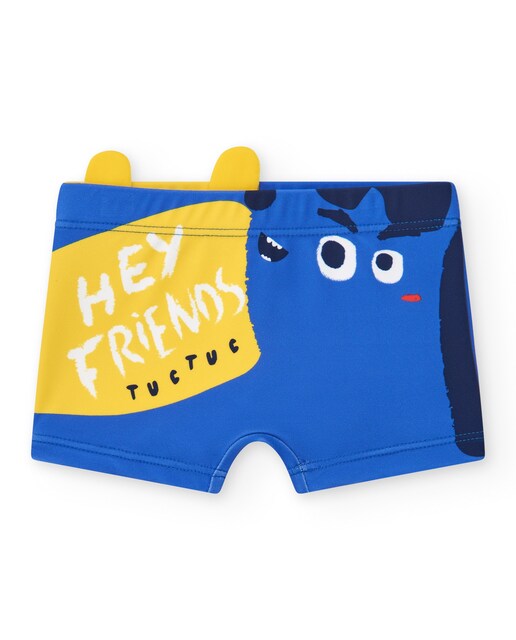 Imagen 0 de Bóxer de baño de bebé niño bicolor con frase "HEY FRIENDS