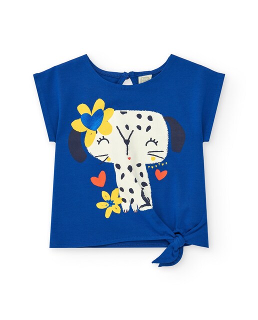 Imagen 0 de Camiseta de bebé niña con lazo lateral y botón trasero