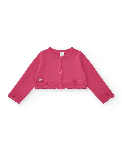 Imagen 0 de Chaqueta de niña corta con detalles calados