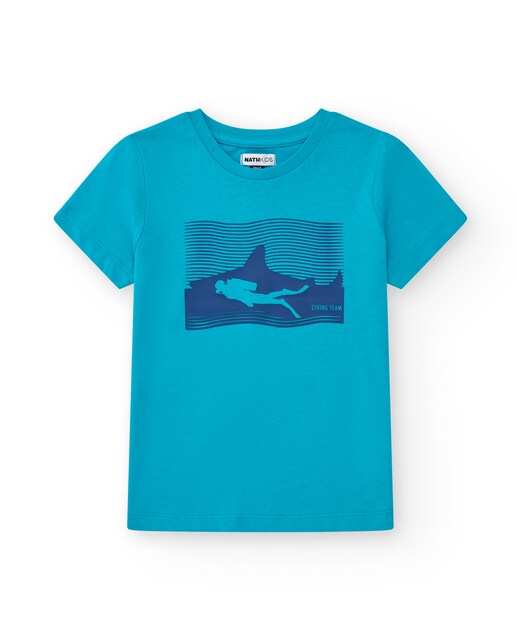 Imagen 0 de Camiseta de niño de manga corta con dibujo frontal